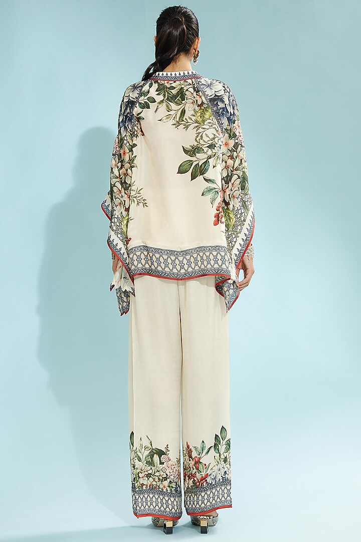 Beige Printed Palazzo Pants by Rajdeep Ranawat at Pernia's Pop Up Shop