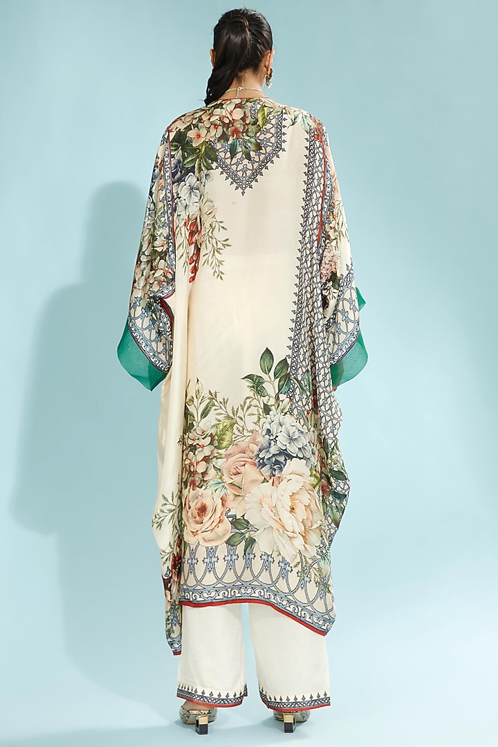 Beige Satin Palazzo Pants by Rajdeep Ranawat at Pernia's Pop Up Shop
