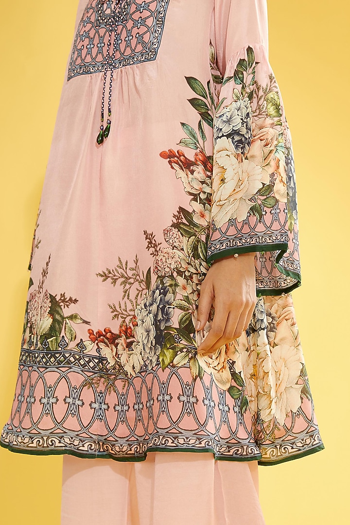 Blush Pink Silk Boho Top by Rajdeep Ranawat at Pernia's Pop Up Shop