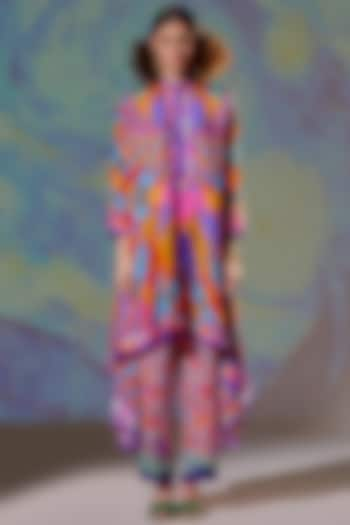 Multi-Colored Printed Draped Tunic by Rajdeep Ranawat at Pernia's Pop Up Shop