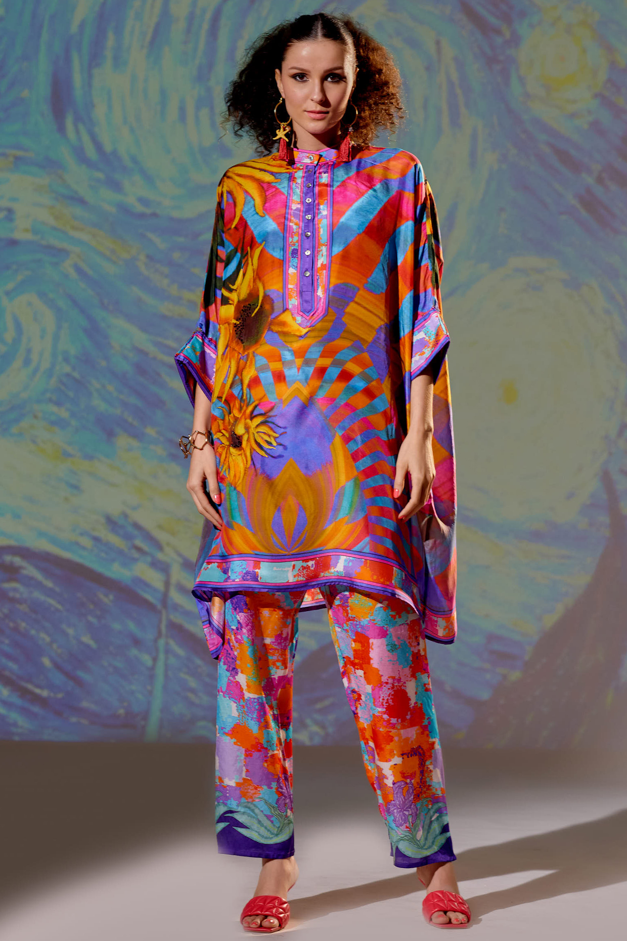 Multi-Colored Silk Tunic by Rajdeep Ranawat at Pernia's Pop Up Shop
