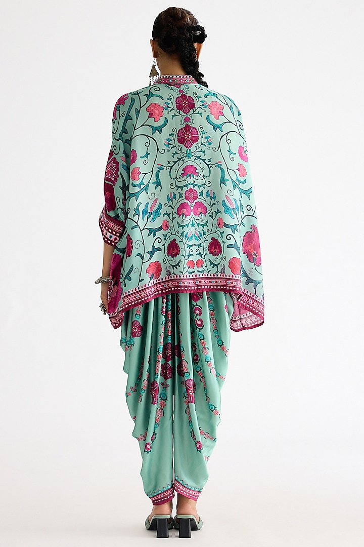 Mint Silk Printed Tunic Set by Rajdeep Ranawat at Pernia's Pop Up Shop