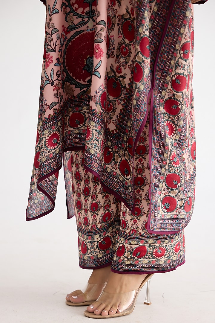 Blush Pink Silk Kaftan Set by Rajdeep Ranawat at Pernia's Pop Up Shop