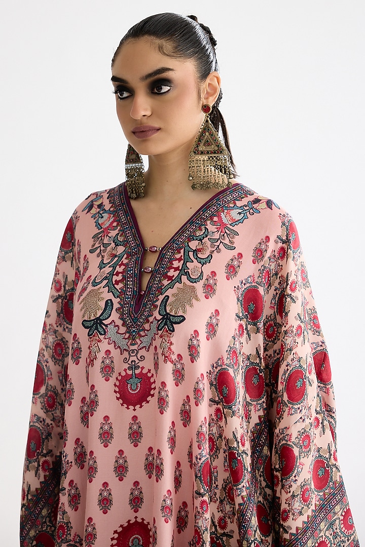 Blush Pink Silk Kaftan Set by Rajdeep Ranawat at Pernia's Pop Up Shop