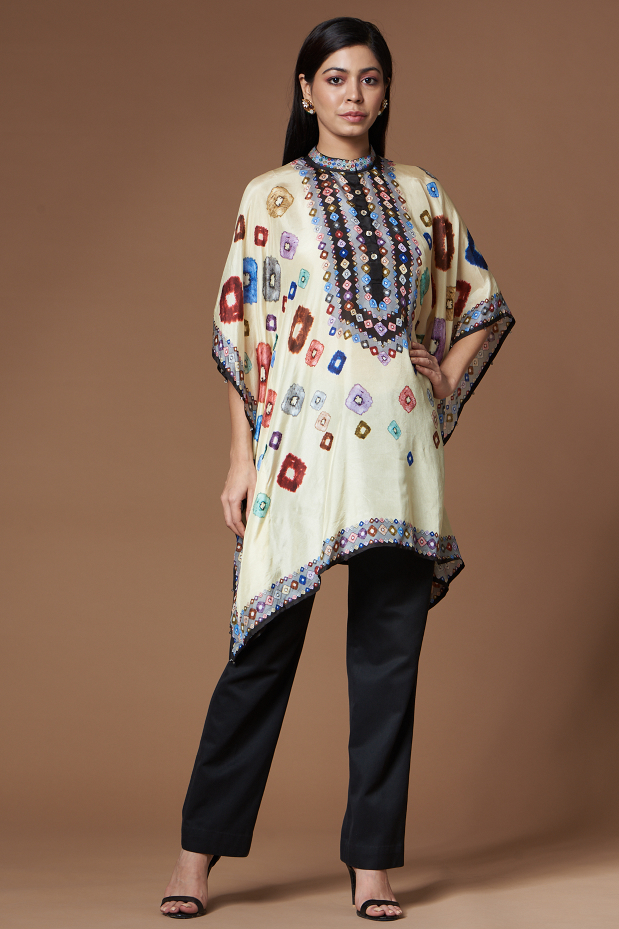 Pale Yellow Printed Tunic by Rajdeep Ranawat at Pernia's Pop Up Shop
