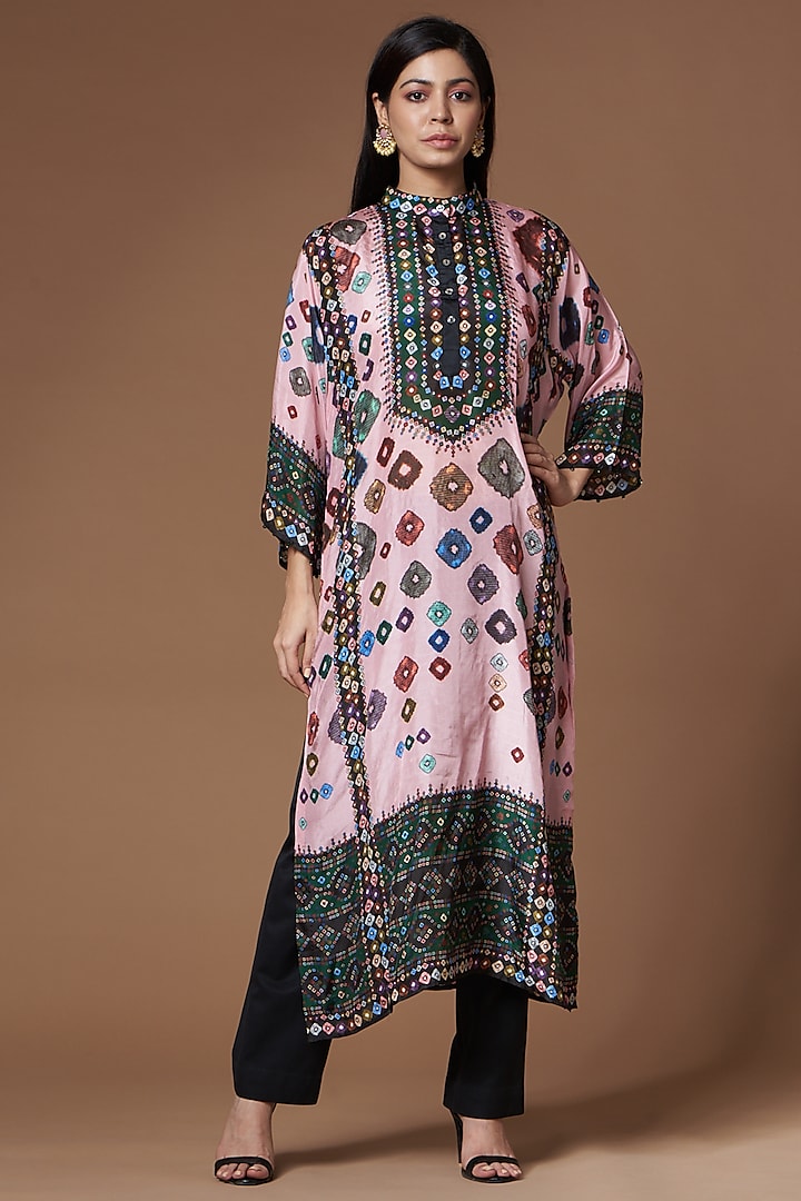 Blush Pink Silk Tunic by Rajdeep Ranawat at Pernia's Pop Up Shop