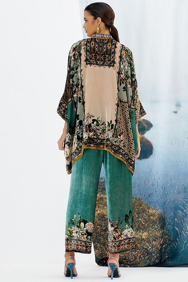 Sage Green Printed Pants by Rajdeep Ranawat at Pernia's Pop Up Shop