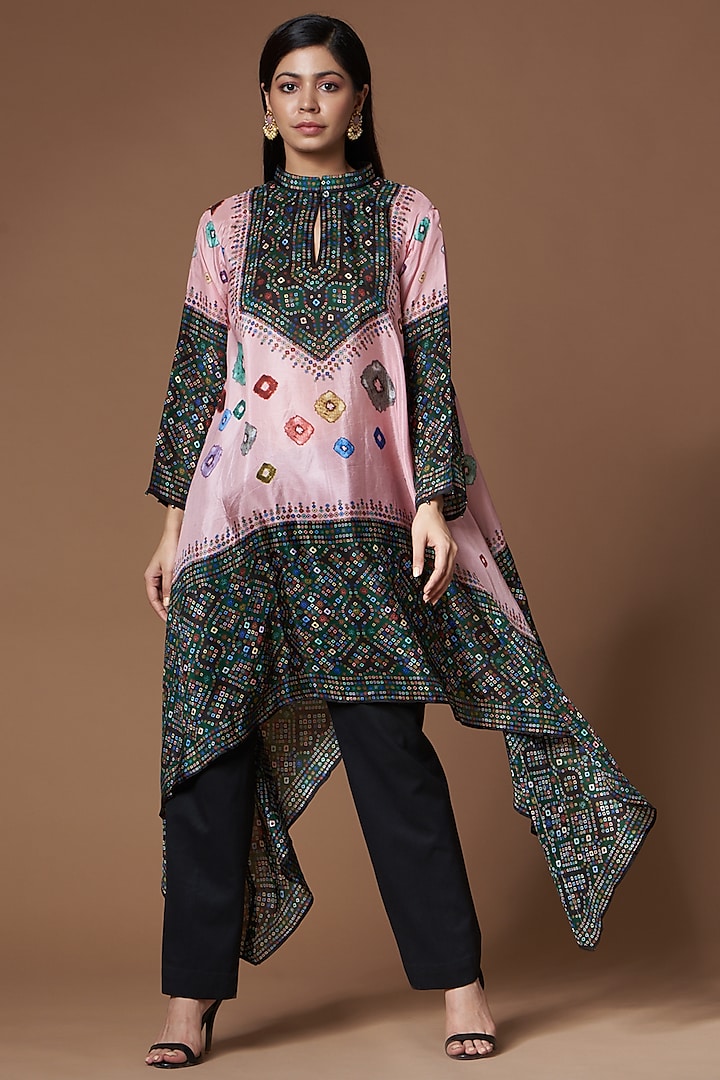 Pink Silk Tunic by Rajdeep Ranawat at Pernia's Pop Up Shop