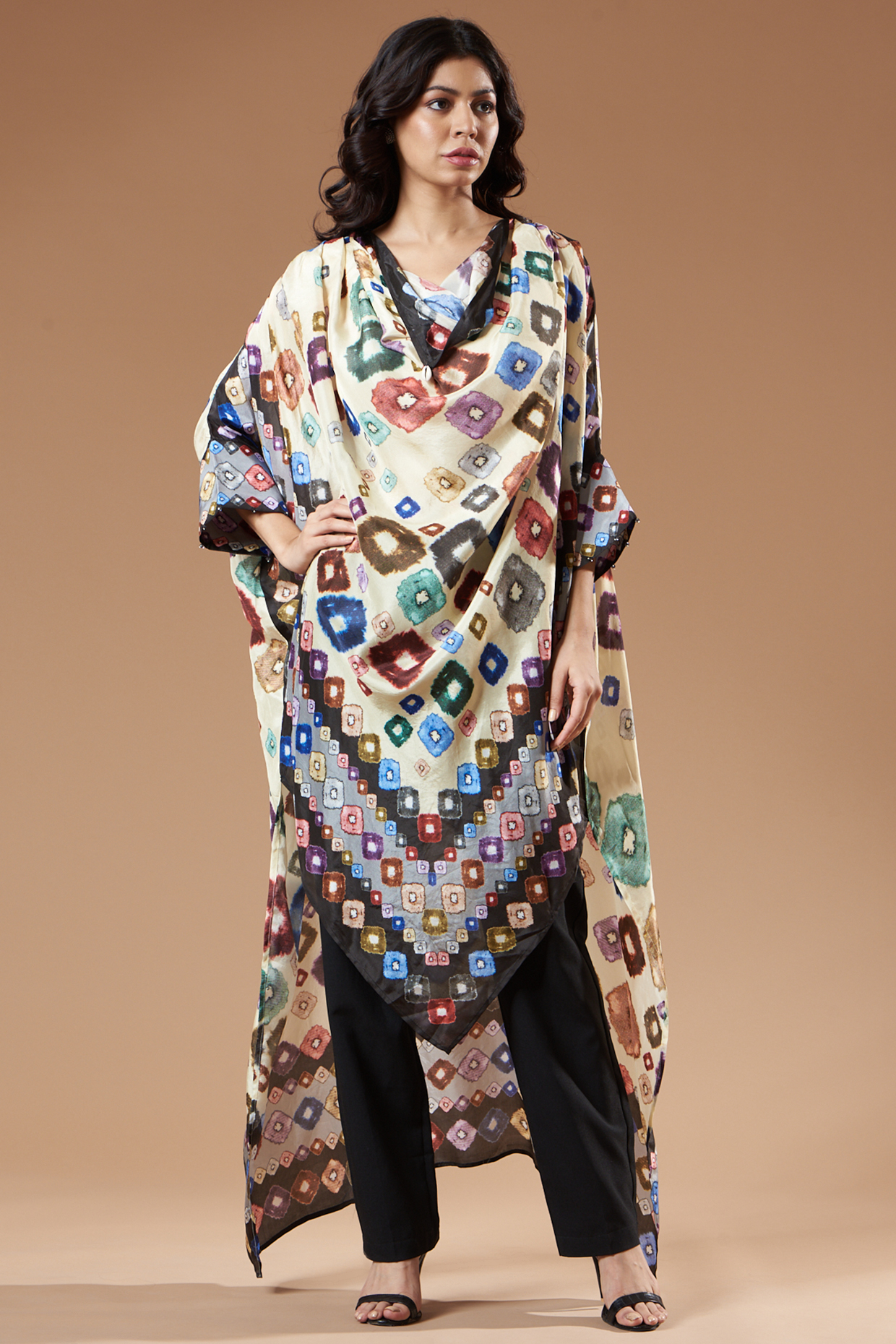 Multi-Coloured Abstract Printed Kaftan by Rajdeep Ranawat at Pernia's Pop Up Shop