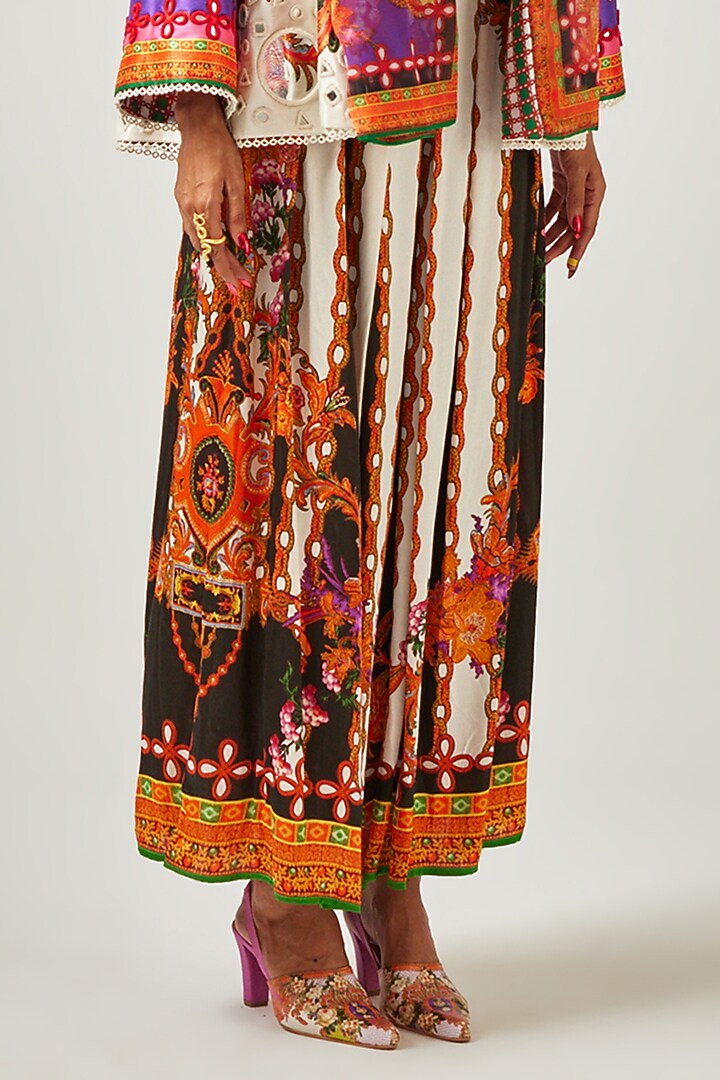 Multi-Colored Dupion Printed Jacket Set by Rajdeep Ranawat at Pernia's Pop Up Shop