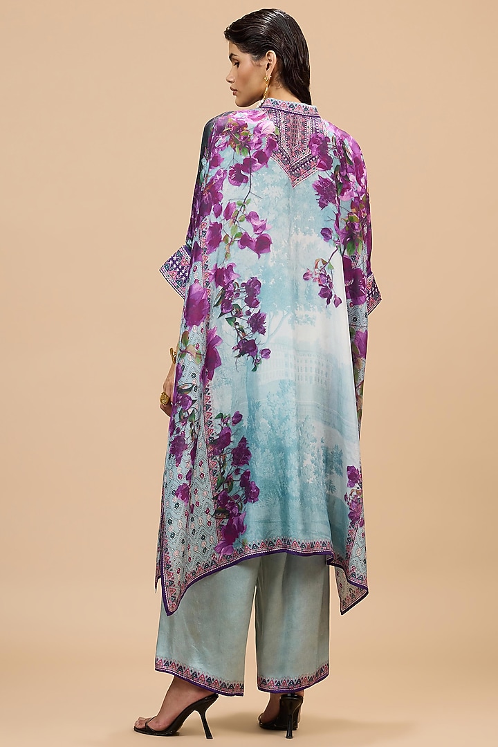 Lavender & Pale Denim Silk Tunic by Rajdeep Ranawat at Pernia's Pop Up Shop