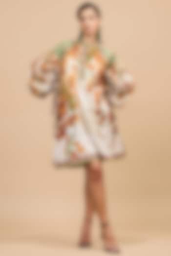 Mustard & Poly Gold Cotton Linen Short Kaftan by Rajdeep Ranawat at Pernia's Pop Up Shop