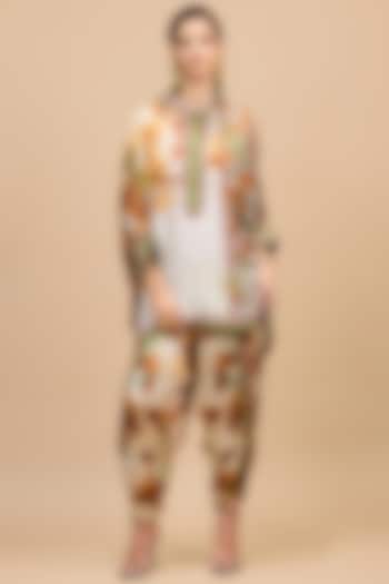 Mustard & Poly Gold Silk Tunic by Rajdeep Ranawat at Pernia's Pop Up Shop