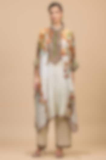 Mustard & Poly Gold Silk Tunic by Rajdeep Ranawat at Pernia's Pop Up Shop