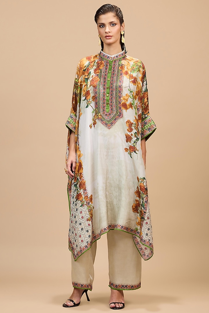 Mustard & Poly Gold Silk Tunic by Rajdeep Ranawat at Pernia's Pop Up Shop