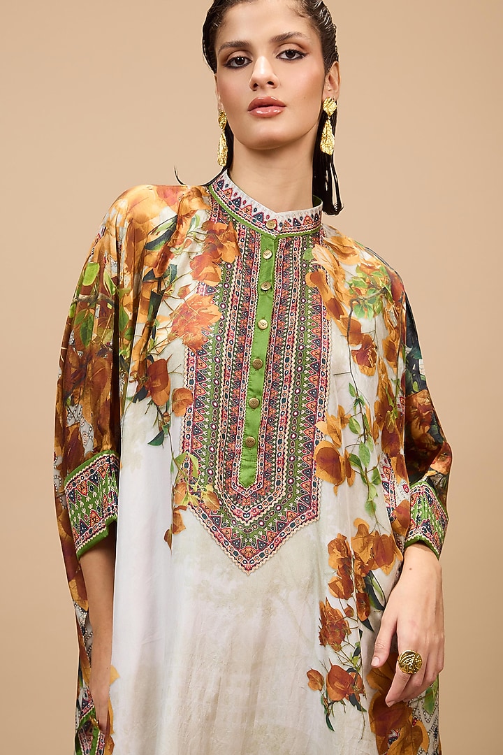 Mustard & Poly Gold Silk Tunic by Rajdeep Ranawat at Pernia's Pop Up Shop