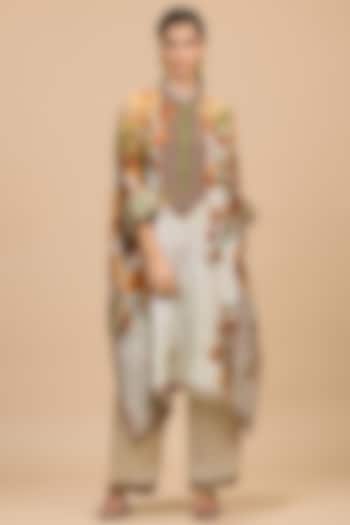 Mustard & Poly Gold Printed Pant by Rajdeep Ranawat at Pernia's Pop Up Shop