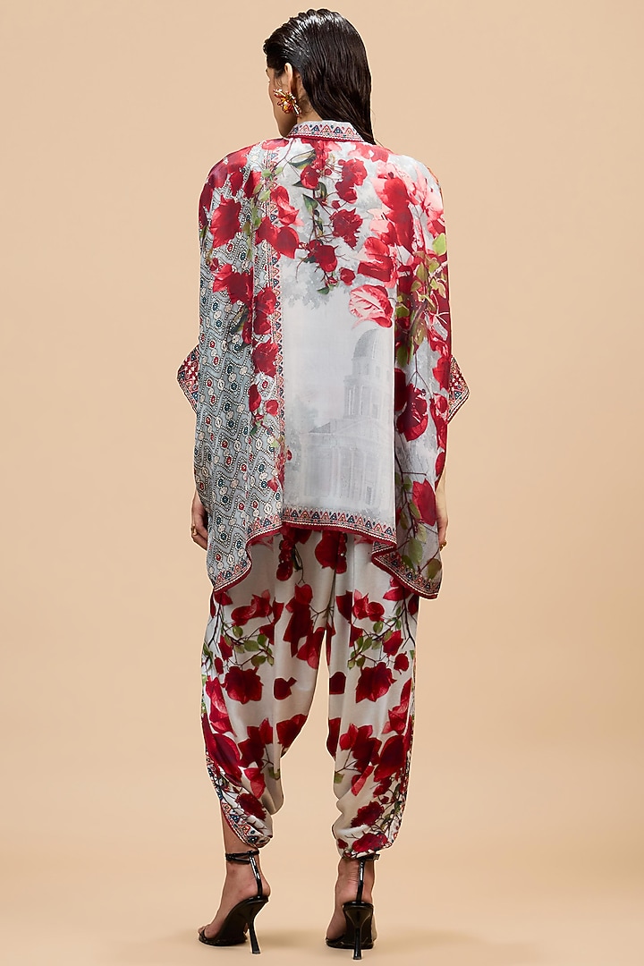 Red & Pale Grey Silk Tunic by Rajdeep Ranawat at Pernia's Pop Up Shop