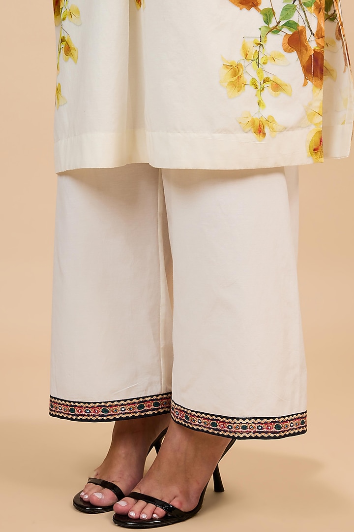Red & Rust Gold Cotton Silk Printed Kurta Set by Rajdeep Ranawat at Pernia's Pop Up Shop