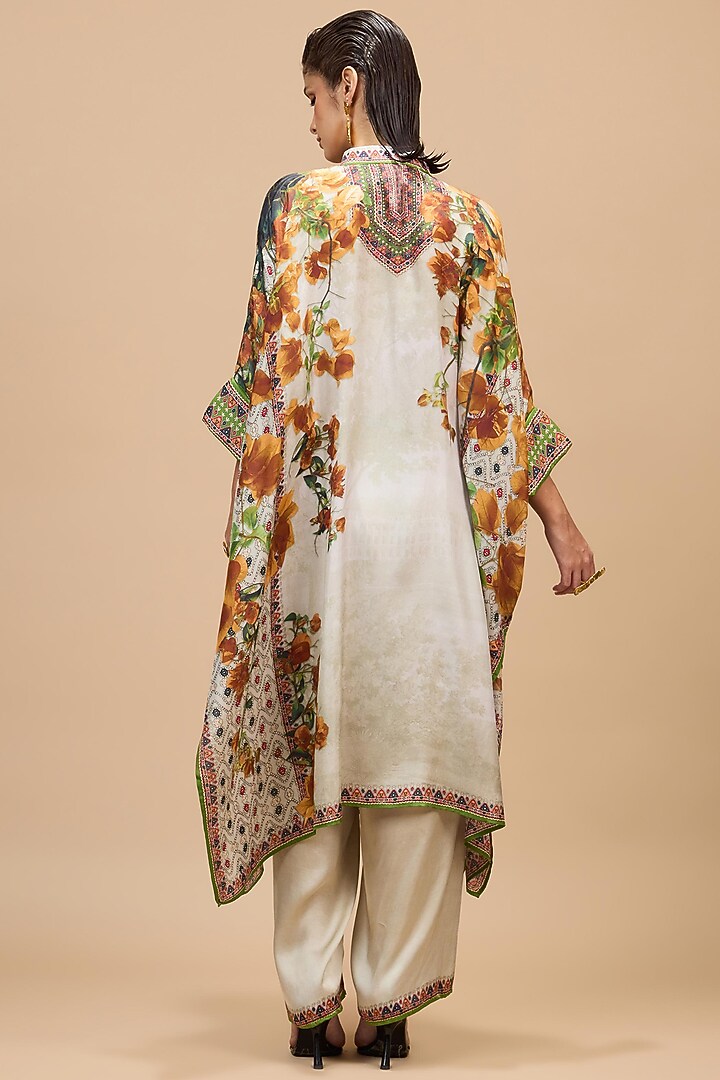 Mustard & Pale Gold Silk Tunic Set by Rajdeep Ranawat at Pernia's Pop Up Shop