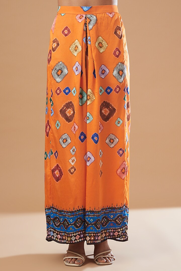 Orange Printed Jacket Set by Rajdeep Ranawat at Pernia's Pop Up Shop