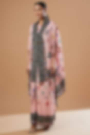 Pink Printed Jacket Set by Rajdeep Ranawat at Pernia's Pop Up Shop