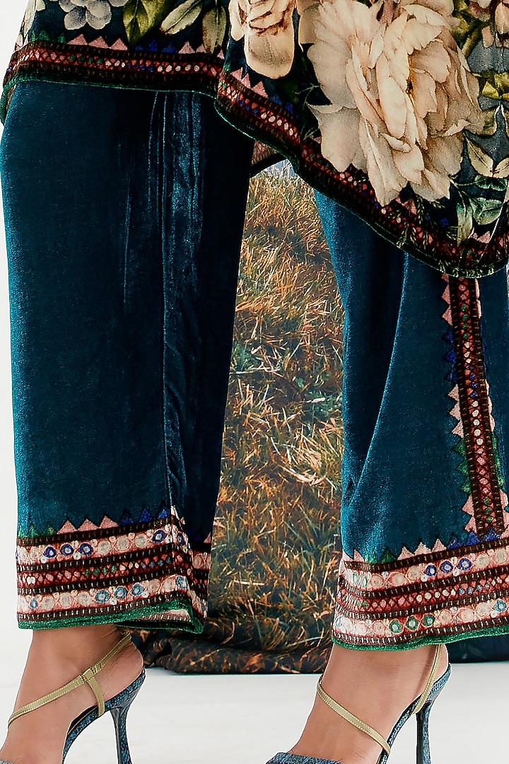 Mint Silk Velvet Tunic by Rajdeep Ranawat at Pernia's Pop Up Shop