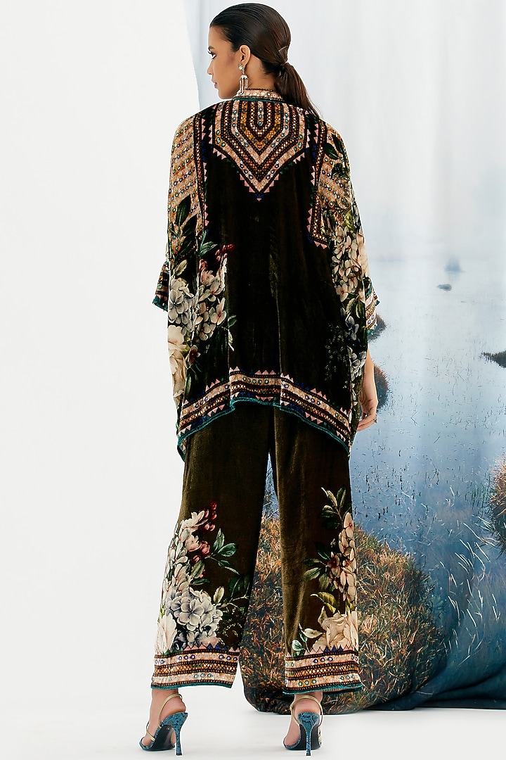 Olive Green Embroidered Tunic by Rajdeep Ranawat at Pernia's Pop Up Shop