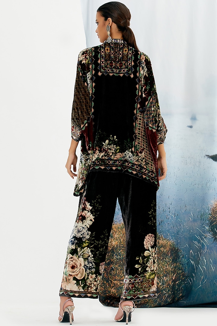 Black Printed Pants by Rajdeep Ranawat at Pernia's Pop Up Shop