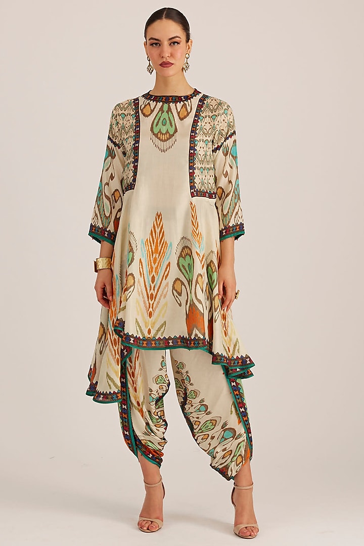 Vanilla Silk Printed Shirt Dress by Rajdeep Ranawat at Pernia's Pop Up Shop