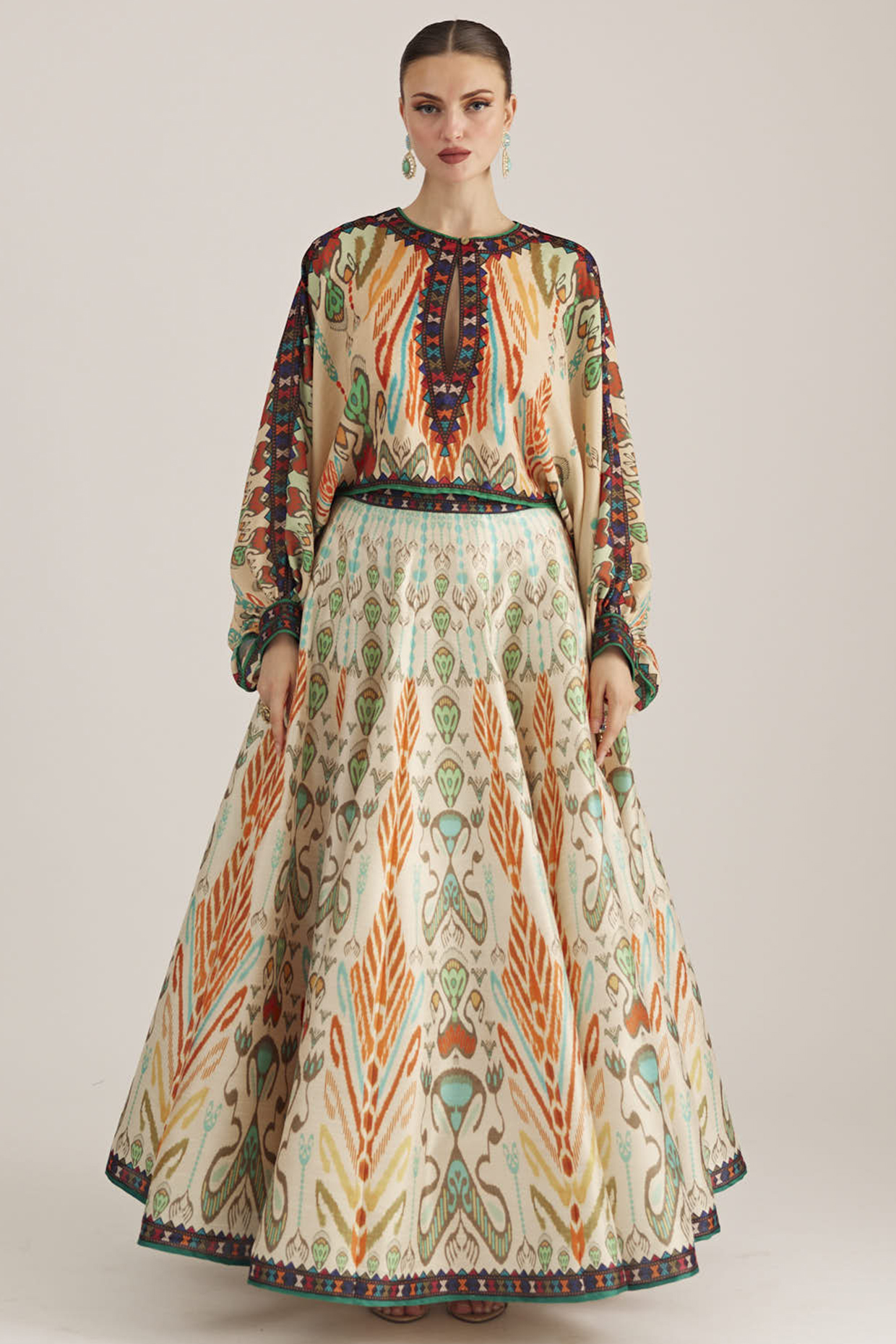 Vanilla Dupion Printed Skirt Set by Rajdeep Ranawat at Pernia's Pop Up Shop