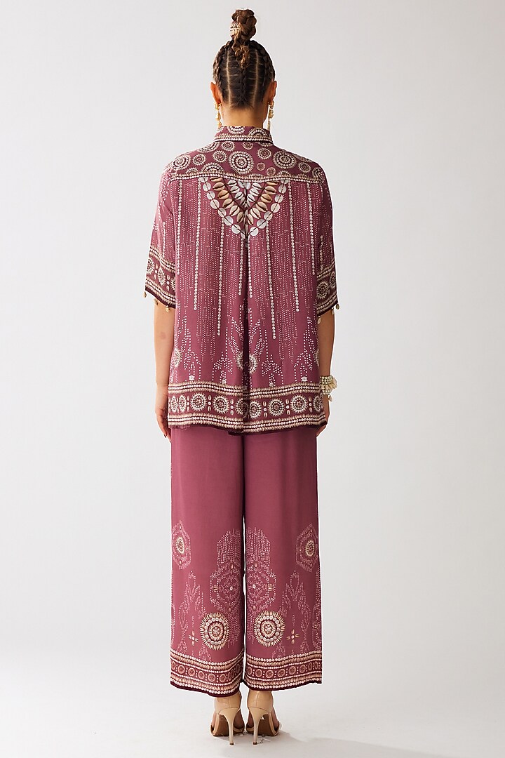 Vintage Rose Silk Printed Shirt by Rajdeep Ranawat at Pernia's Pop Up Shop