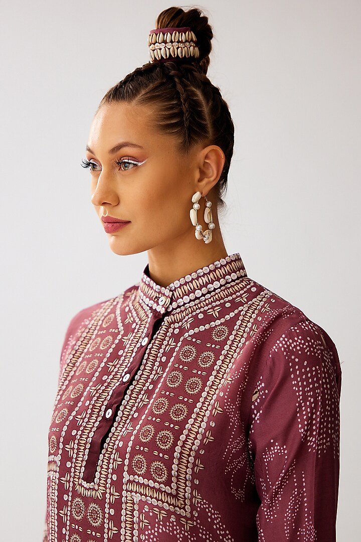 Vintage Rose Silk Printed Shirt by Rajdeep Ranawat at Pernia's Pop Up Shop