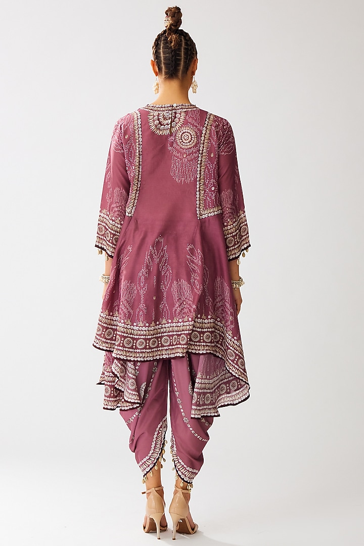 Vintage Rose Silk Printed Tunic by Rajdeep Ranawat at Pernia's Pop Up Shop