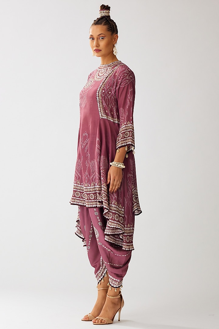 Vintage Rose Silk Printed Tunic by Rajdeep Ranawat at Pernia's Pop Up Shop