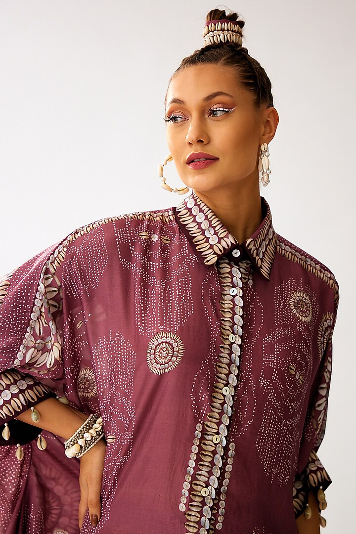 Vintage Rose Silk Printed Shirt by Rajdeep Ranawat at Pernia's Pop Up Shop