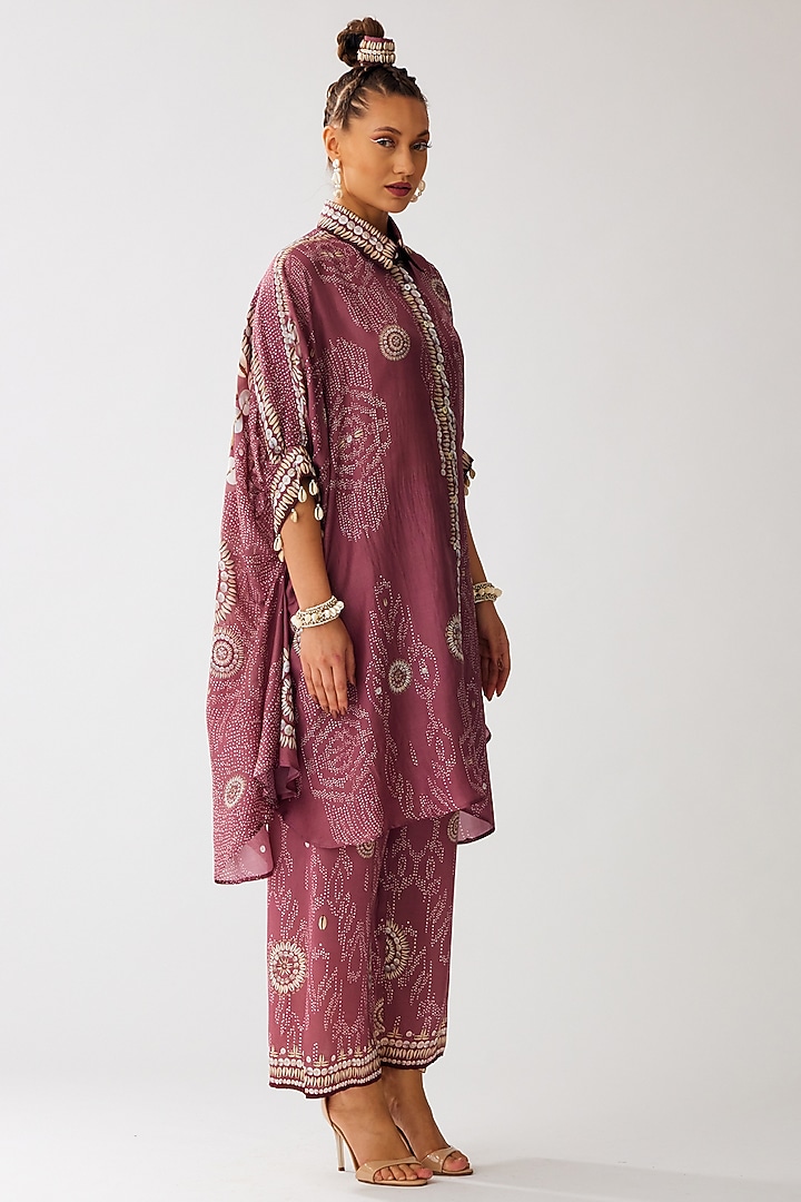 Vintage Rose Silk Printed Shirt by Rajdeep Ranawat at Pernia's Pop Up Shop