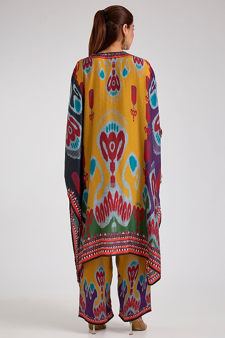Mustard Silk Printed Tunic Set by Rajdeep Ranawat at Pernia's Pop Up Shop