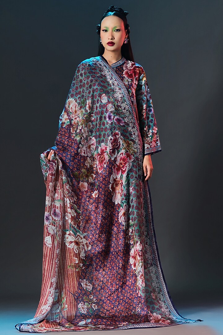 Multi-Colored Kota Silk Printed Dupatta by Rajdeep Ranawat at Pernia's Pop Up Shop