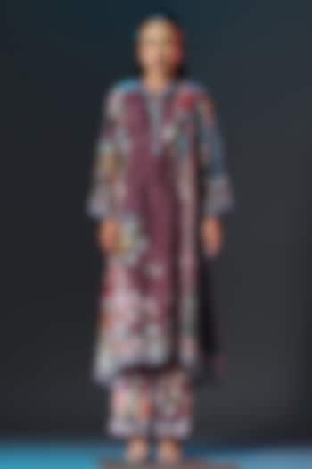 Multi-Colored Modal Satin Printed Pants by Rajdeep Ranawat at Pernia's Pop Up Shop