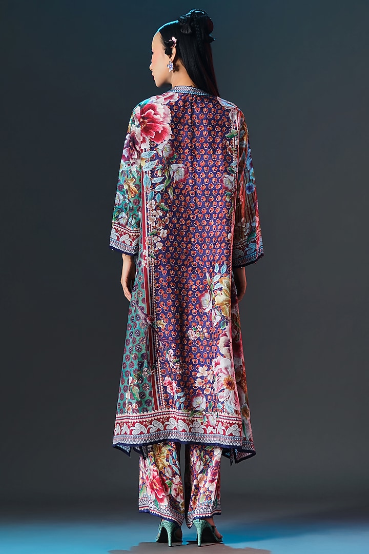 Multi-Colored Modal Satin Printed Pants by Rajdeep Ranawat at Pernia's Pop Up Shop