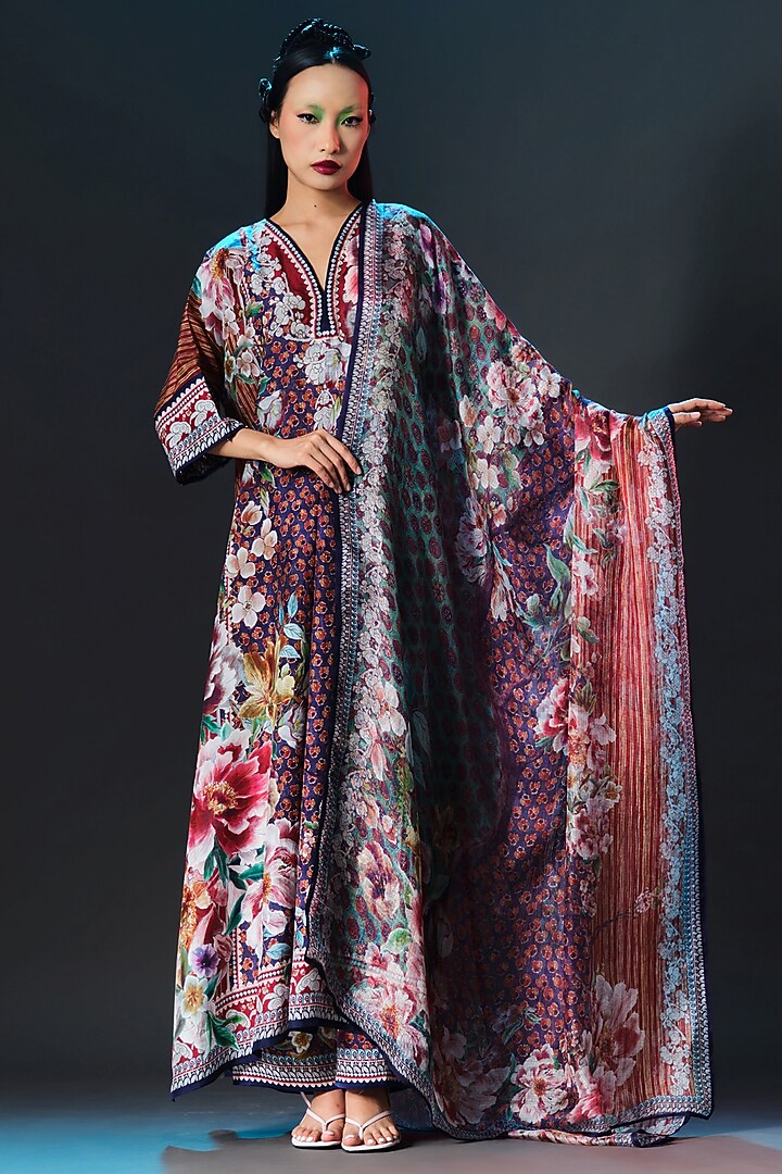 Multi-Colored Modal Satin Printed Pants by Rajdeep Ranawat at Pernia's Pop Up Shop