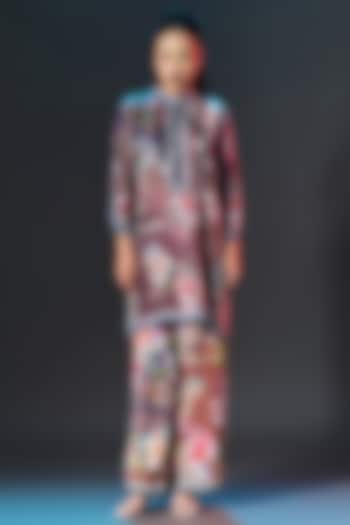 Multi-Colored Silk Front Panel Tunic by Rajdeep Ranawat at Pernia's Pop Up Shop