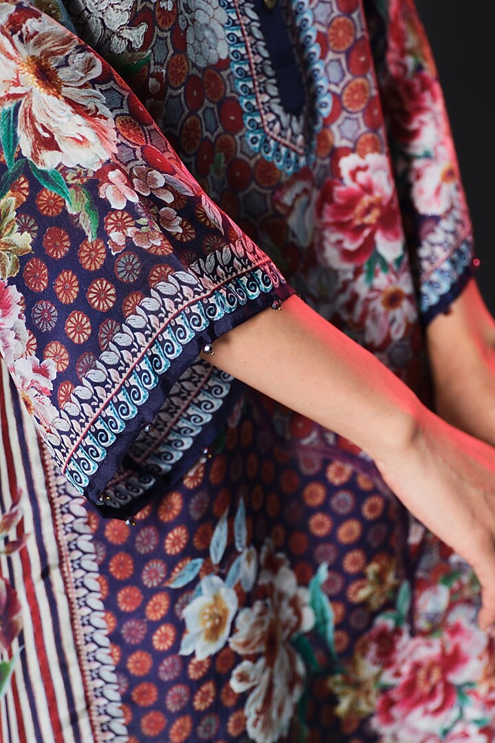 Multi-Colored Silk Front Panel Tunic by Rajdeep Ranawat at Pernia's Pop Up Shop
