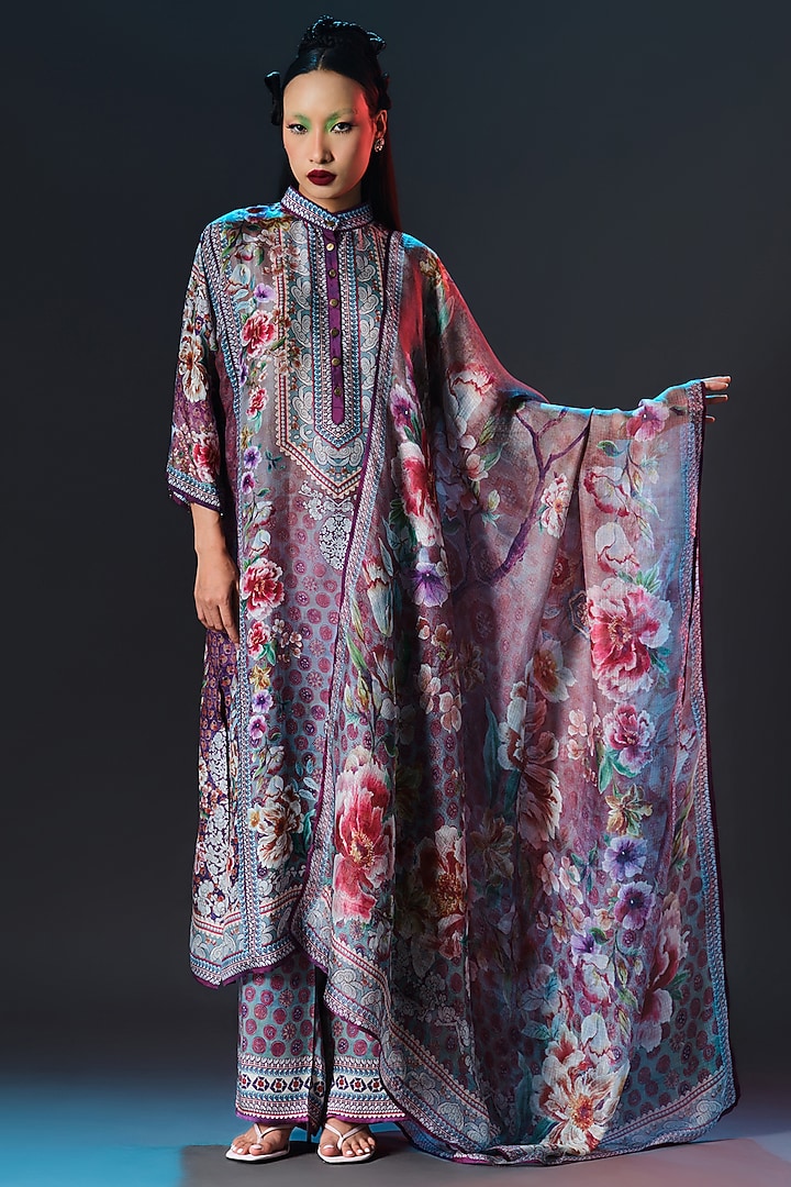 Multi-Colored Kota Silk Printed Dupatta by Rajdeep Ranawat at Pernia's Pop Up Shop