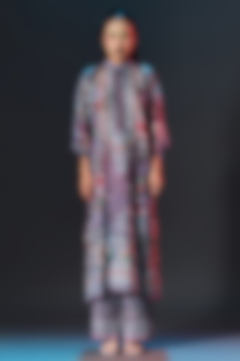 Multi-Colored Modal Satin Printed Pants by Rajdeep Ranawat at Pernia's Pop Up Shop