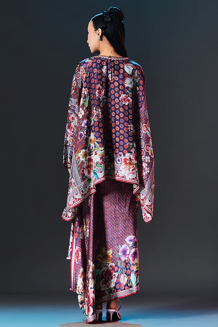 Multi-Colored Modal Satin Printed Draped Skirt Set by Rajdeep Ranawat at Pernia's Pop Up Shop