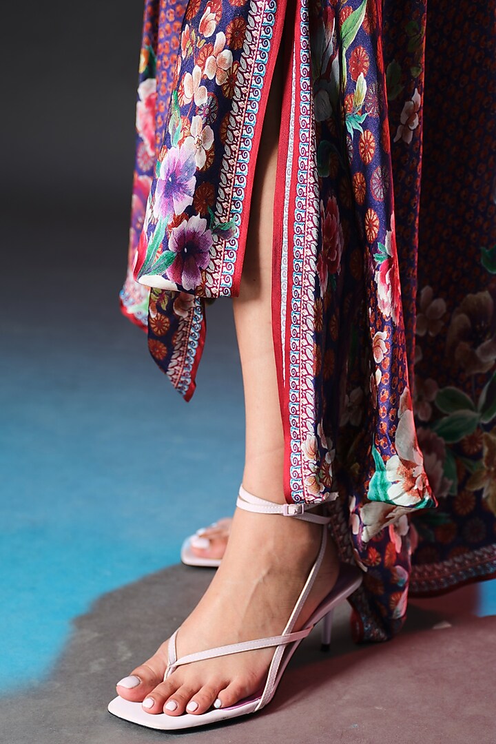 Multi-Colored Modal Satin Printed Draped Skirt Set by Rajdeep Ranawat at Pernia's Pop Up Shop