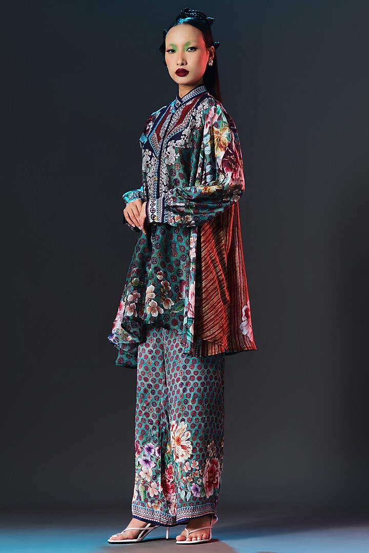 Jade Green Silk Swing-Back Tunic by Rajdeep Ranawat at Pernia's Pop Up Shop