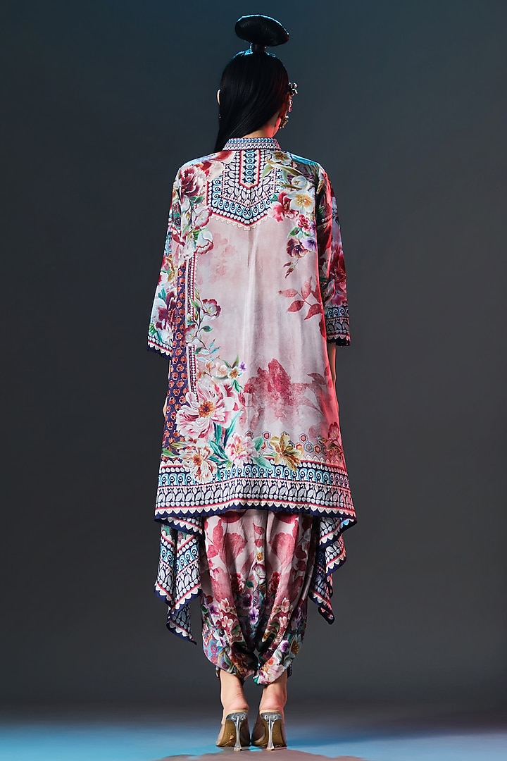 Brick Red Silk Draped Tunic by Rajdeep Ranawat at Pernia's Pop Up Shop